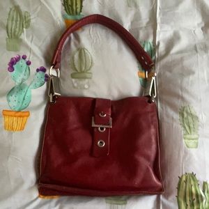 Luis Esteve dark red leather bag.